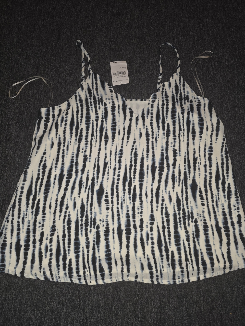 Socialite Navy and White Tie-Dye Stripe Cami Top
